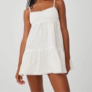 Frankie’s Bikinis White Baby Doll Sundress